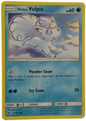 4 Alolan Vulpix - Alolan Vulpix Burning Shadows (320x428), Png Download