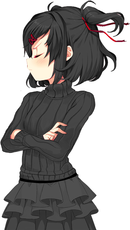 Edgy Natsuki - Black Natsuki Ddlc (960x818), Png Download