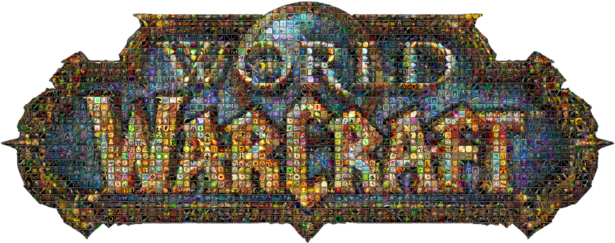 Wow Icons Made Of Icons (2000x791), Png Download