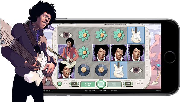 Jackpot Mobile Casino - Jimi Hendrix Online Slot (600x350), Png Download