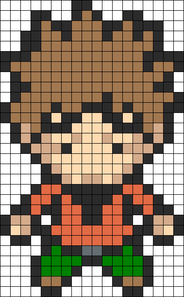 Brock Pokemon Gym Leader Perler Bead Pattern / Bead - Gym Leader Perler Bead (379x610), Png Download