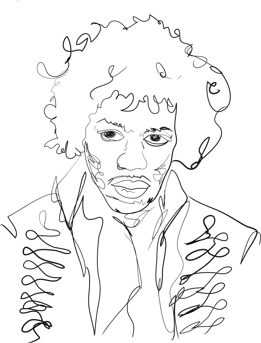Jimi Hendrix - Art (1080x1510), Png Download