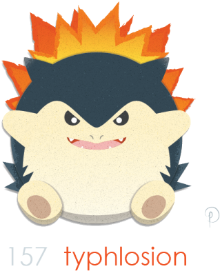 Typhlosion - Cartoon (500x468), Png Download
