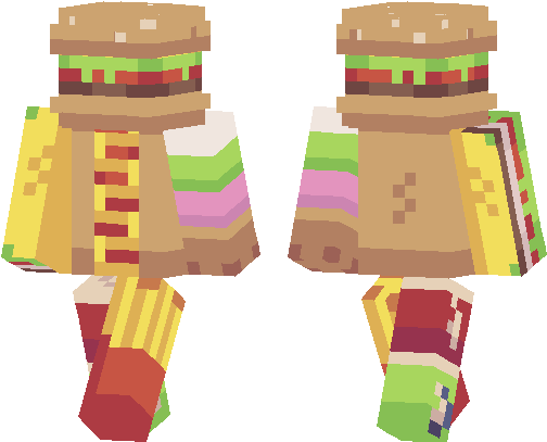 Minecraft Pe Skins Page 21 Mcpe Dl - Minecraft Skin Burger Head (538x437), Png Download
