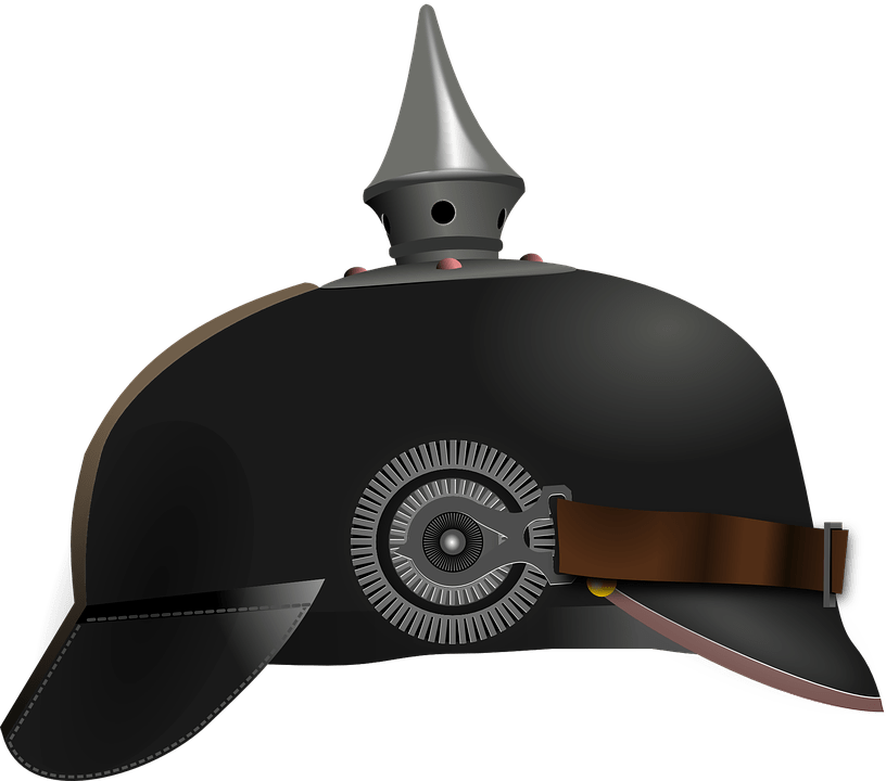 German Helmet Side View - German Helmet Ww1 Clipart (816x720), Png Download