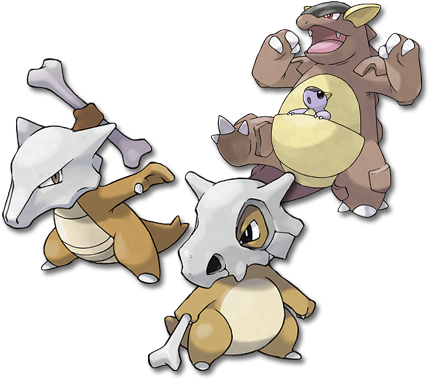 Cuboneandkangaskhan - Pokemon Marowak (450x390), Png Download