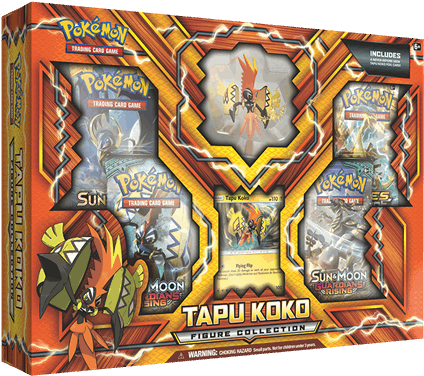 Pokemon Trading Card Game - Pokemon Tapu Koko Figure Collection Box (600x600), Png Download
