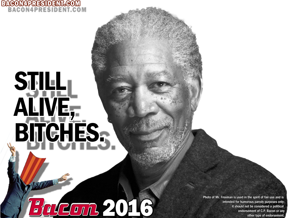 Still Alive Bitches - Morgan Freeman Poster Bw Portrait 24x36 (1024x768), Png Download