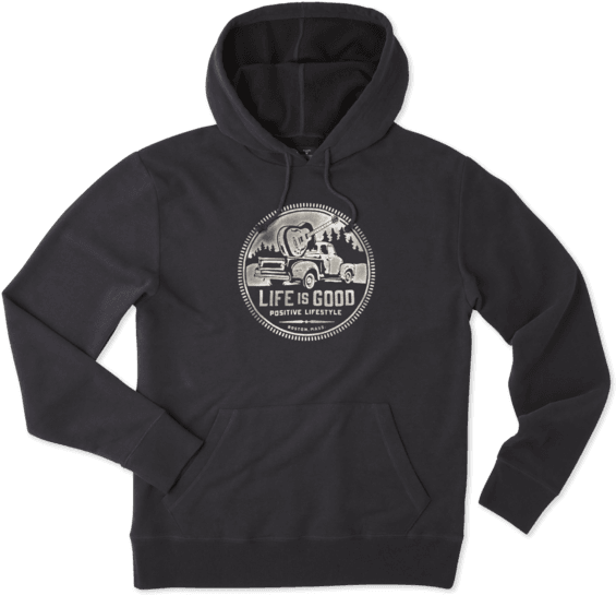 Men's Guitar Truck Lifestyle Hooded Sweatshirt - Sudaderas Grizzly (570x570), Png Download