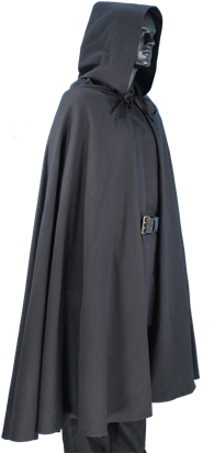 Medieval Hooded Cape - Black Cape And Hood (415x415), Png Download