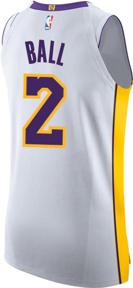 Los Angeles Lakers Lonzo Ball 17-18 Authentic Association - Los Angeles Lakers (500x667), Png Download