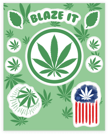 420 Blaze It Sticker/decal Sheet - Emblem (484x484), Png Download