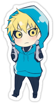 One Punch Man" Stickers By Tetsuryu - Chibi Anime One Punch Man (375x360), Png Download