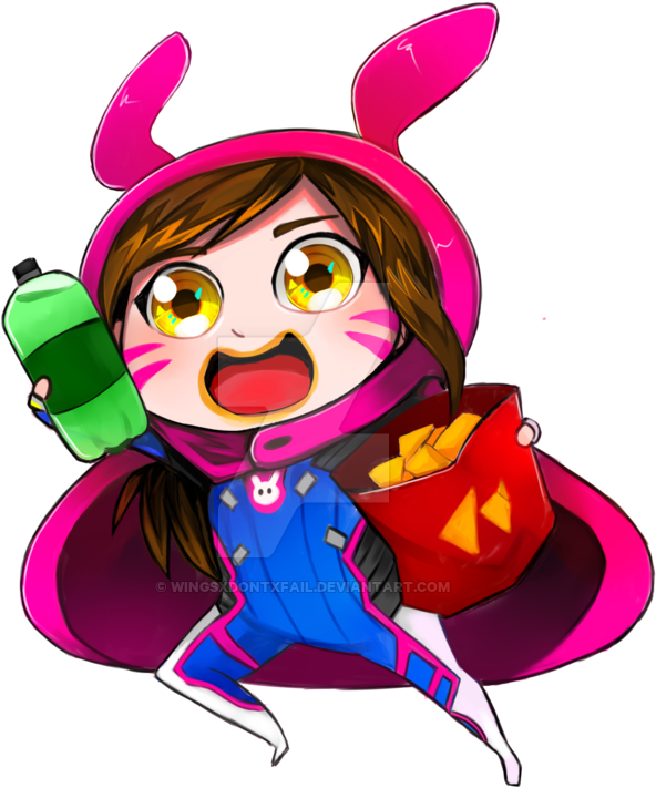 By Wingsxdontxfail On Deviantart - Gremlin D Va Png (800x940), Png Download