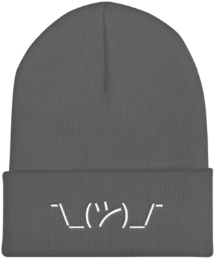 Shrug Emoji Sad Face Cuffed Beanie - Hat (400x400), Png Download