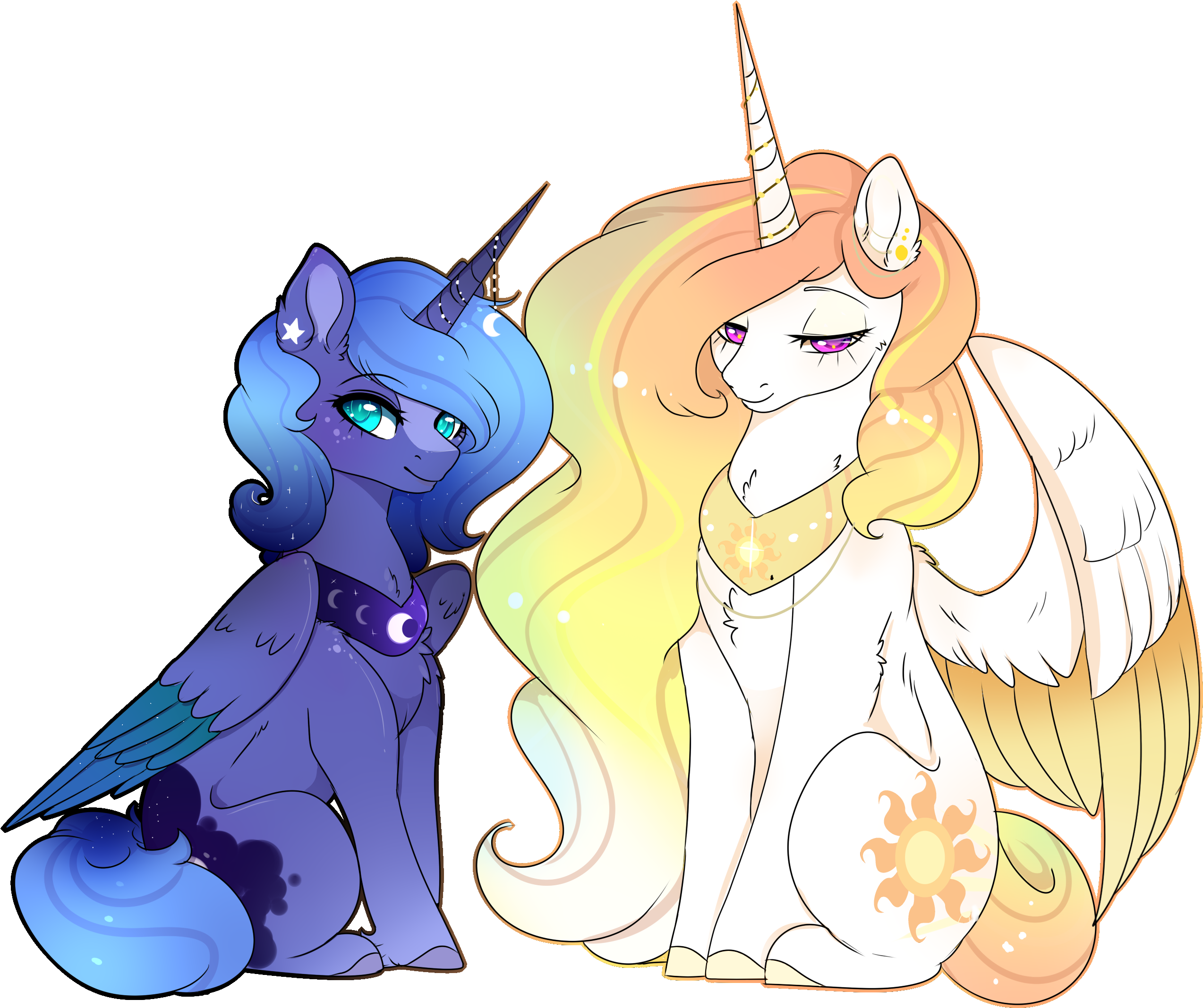 Princess Luna - Princess Celestia (2593x2203), Png Download