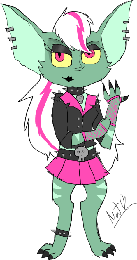 Punk Gremlin Chick By Clip Art Download - Gremlins (724x1104), Png Download