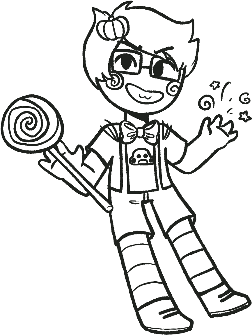 Sorry For The Colored Candy On Dirk's, I Merged The - Cartoon (1250x1370), Png Download