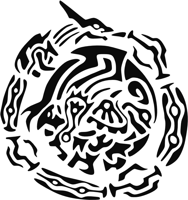 Rayquaza Kyogre Groudon Refinished By Porridgebeast - Tribal Rayquaza (744x1052), Png Download