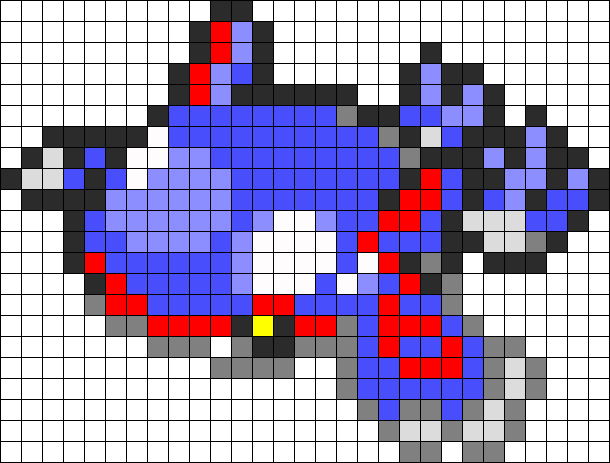 Kyogre Perler Bead Pattern / Bead Sprite - Central City Brewing Co Ltd (610x463), Png Download