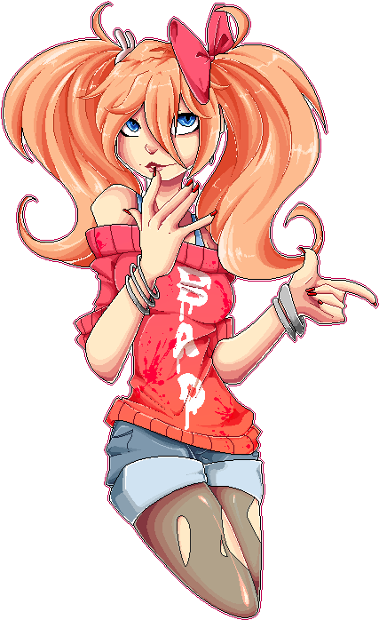 Posted By Therandominmyhead - Pixel Art Junko Enoshima Transparent (458x714), Png Download