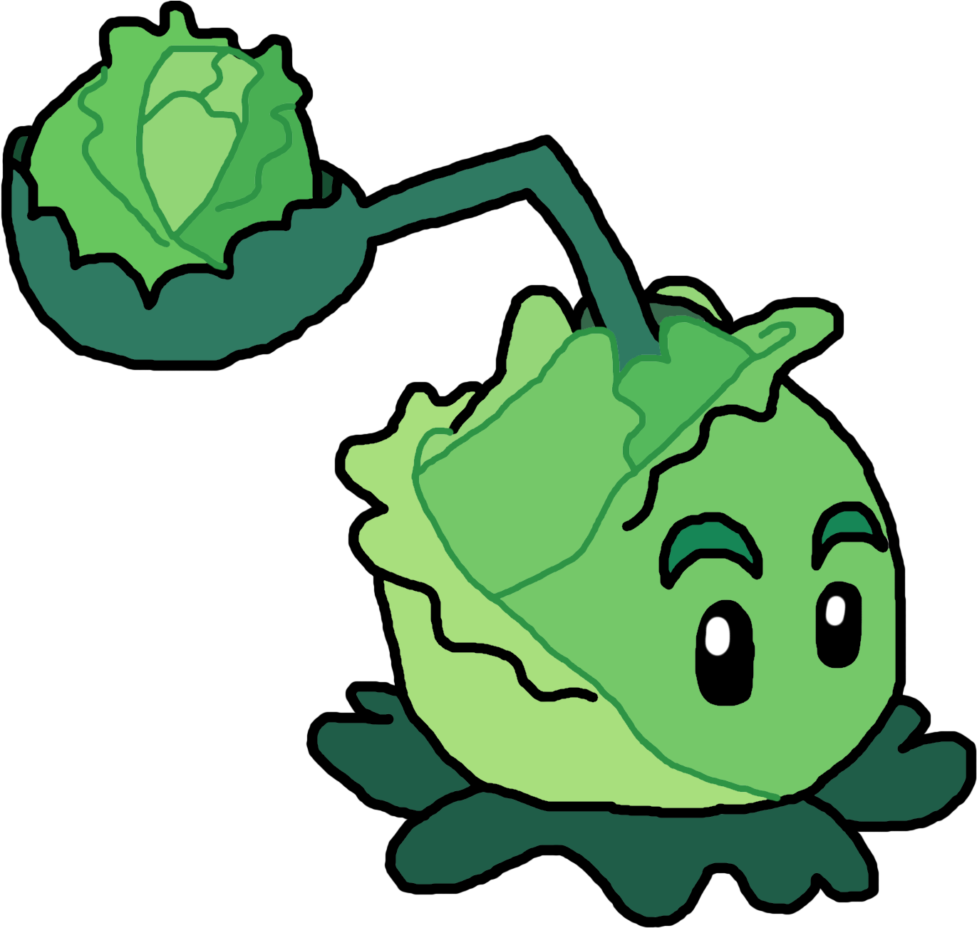 Picture Library Cabbage Drawing Water - Plants Vs Zombies Characters Drawing (1392x1305), Png Download