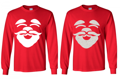 Santa Face Red Long Sleeved T Shirt - Jolly Roger Pirate Flag T-shirt - Skull (500x500), Png Download