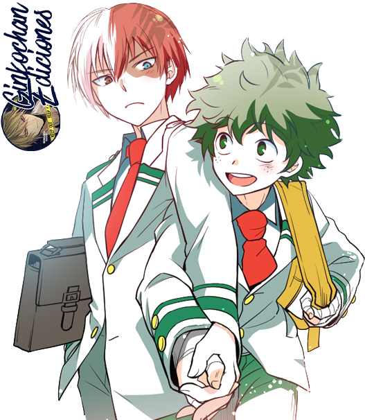 Todoroki X Izuku Fanart (550x614), Png Download
