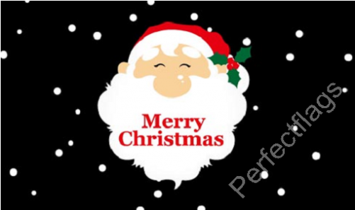 Merry Christmas Santa Face Flag - Cute Santa Face With Merry Christmas Shower Curtai (500x500), Png Download