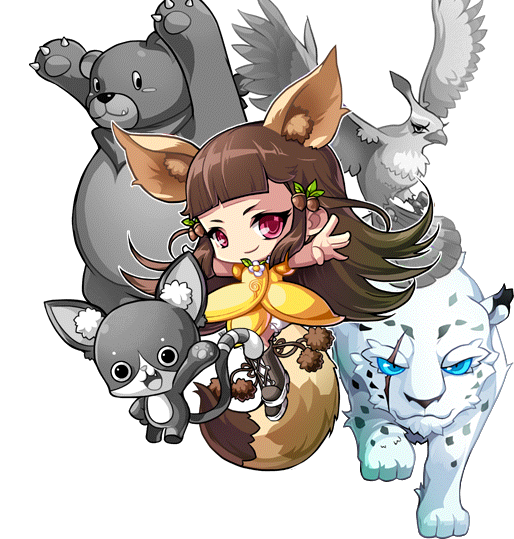 Beast Tamer Snow Leopard - Maplestory Beast Tamer (514x539), Png Download