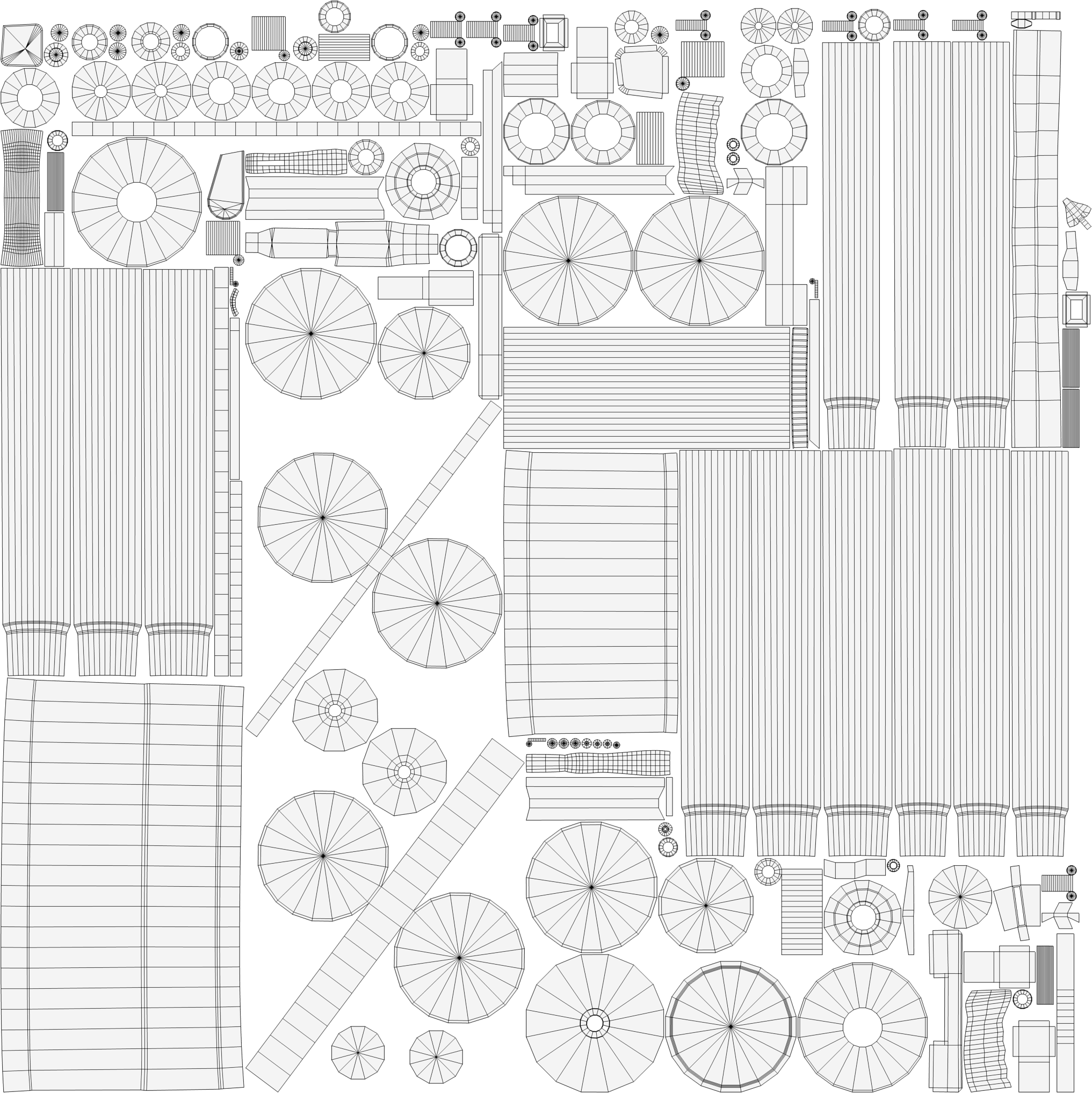 Minigun-uv - Technical Drawing (2048x2048), Png Download