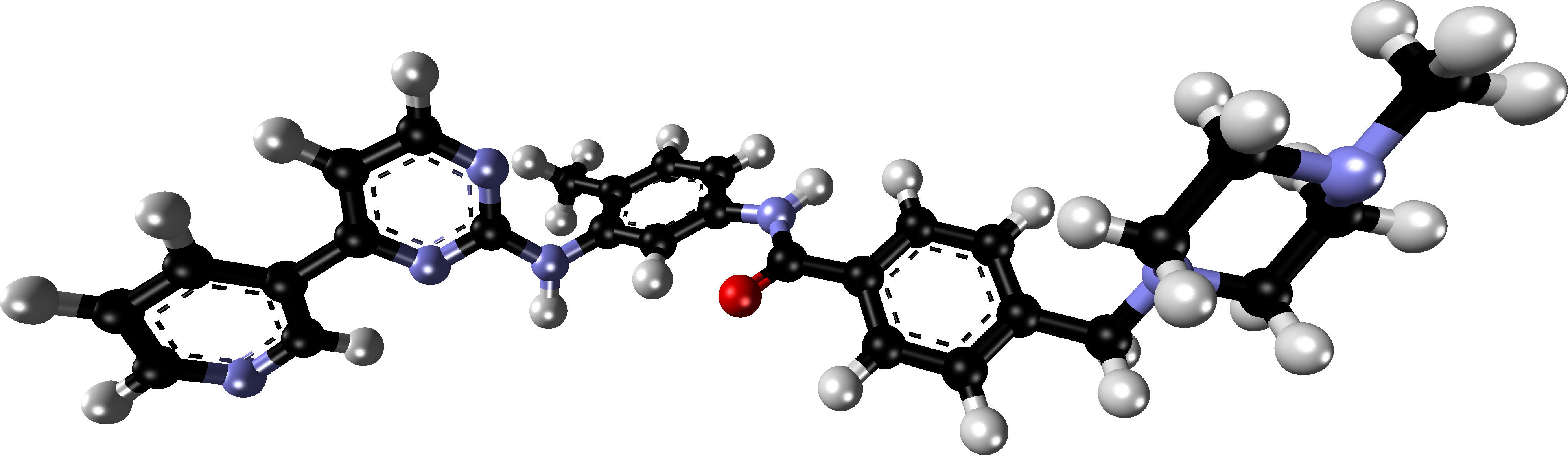 Imatinib Xtal 2007 Balls And Sticks - Important Biochemicals And Organic Compounds [book] (3987x1158), Png Download