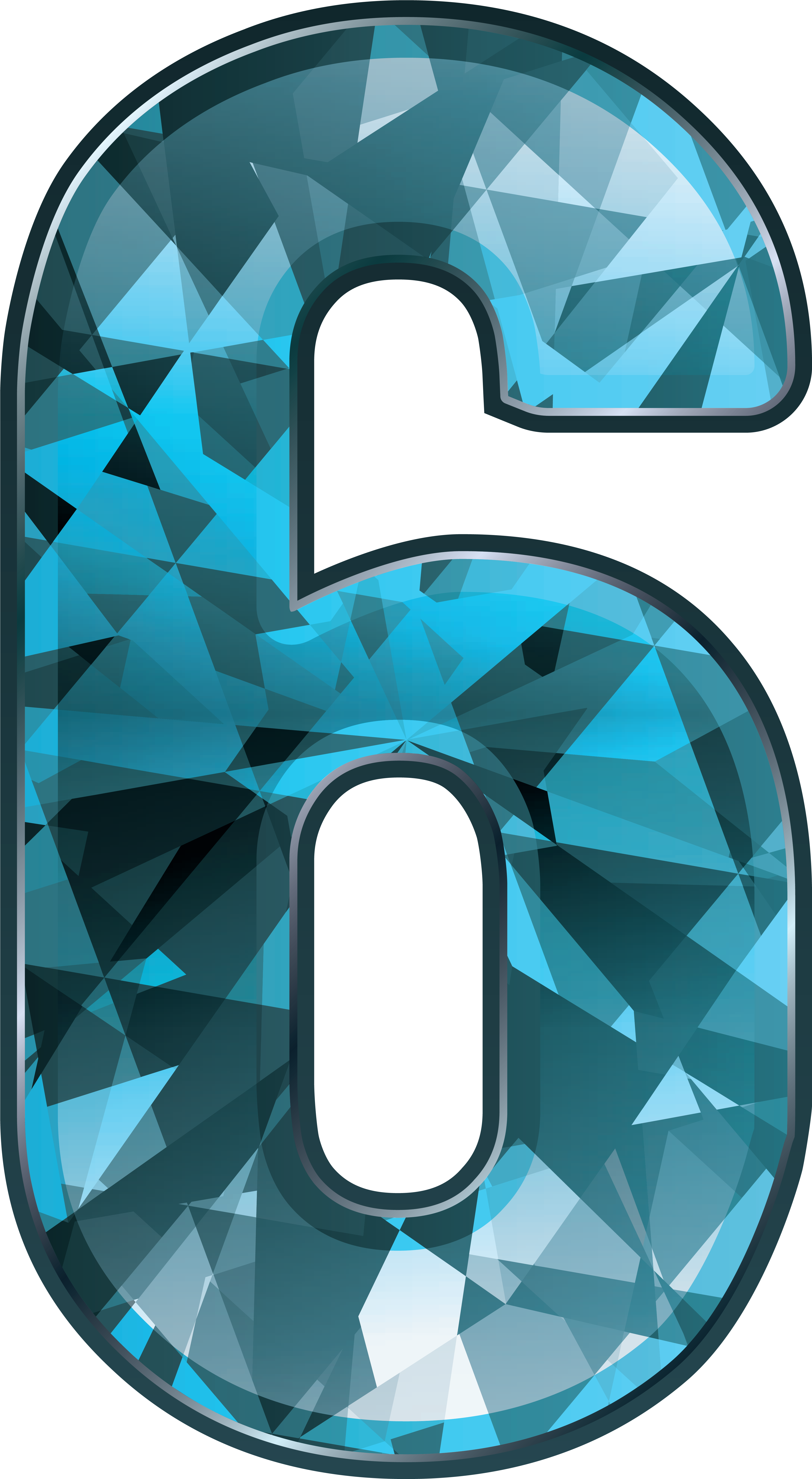 Crystal Number Six Png Image Gallery Yopriceville - Number Six Clipart (4197x7287), Png Download