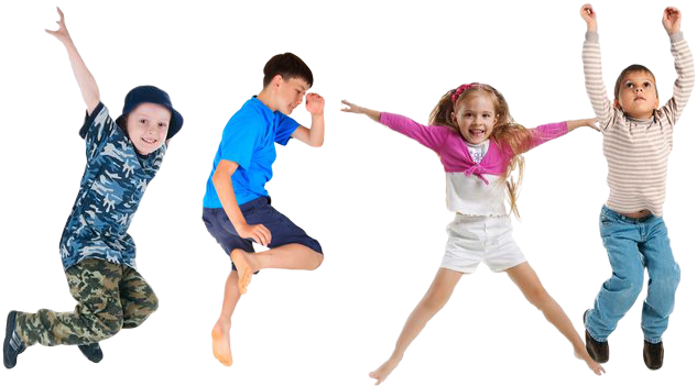 Get Up & Go - Jumping Kids Transparent (663x372), Png Download