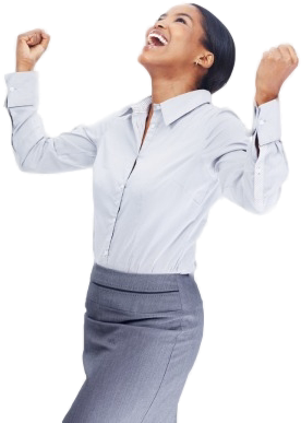 Aptitude Test, Solutions, Psychometric Test, Online - Black Woman Very Happy (378x414), Png Download