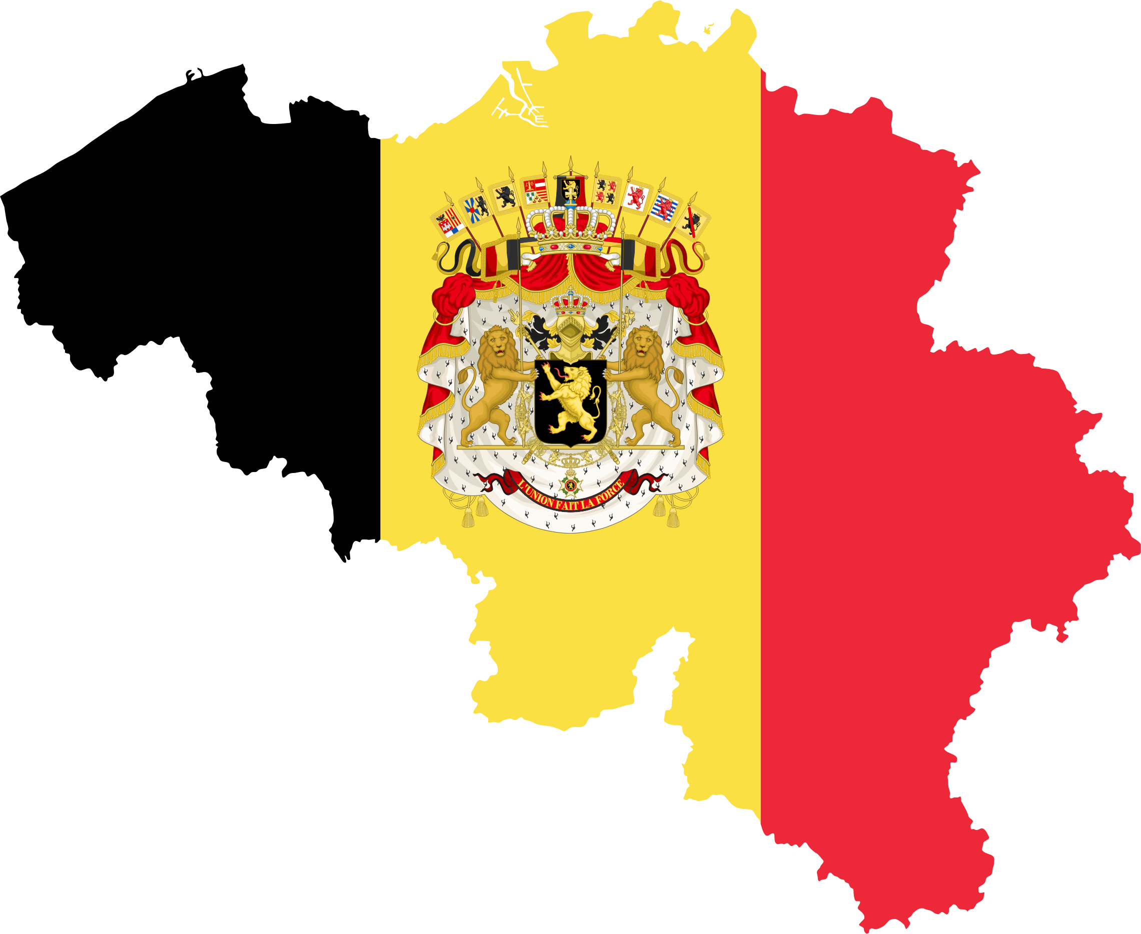 Big Image - Belgium's Flag And Coat Of Arms (2281x1868), Png Download