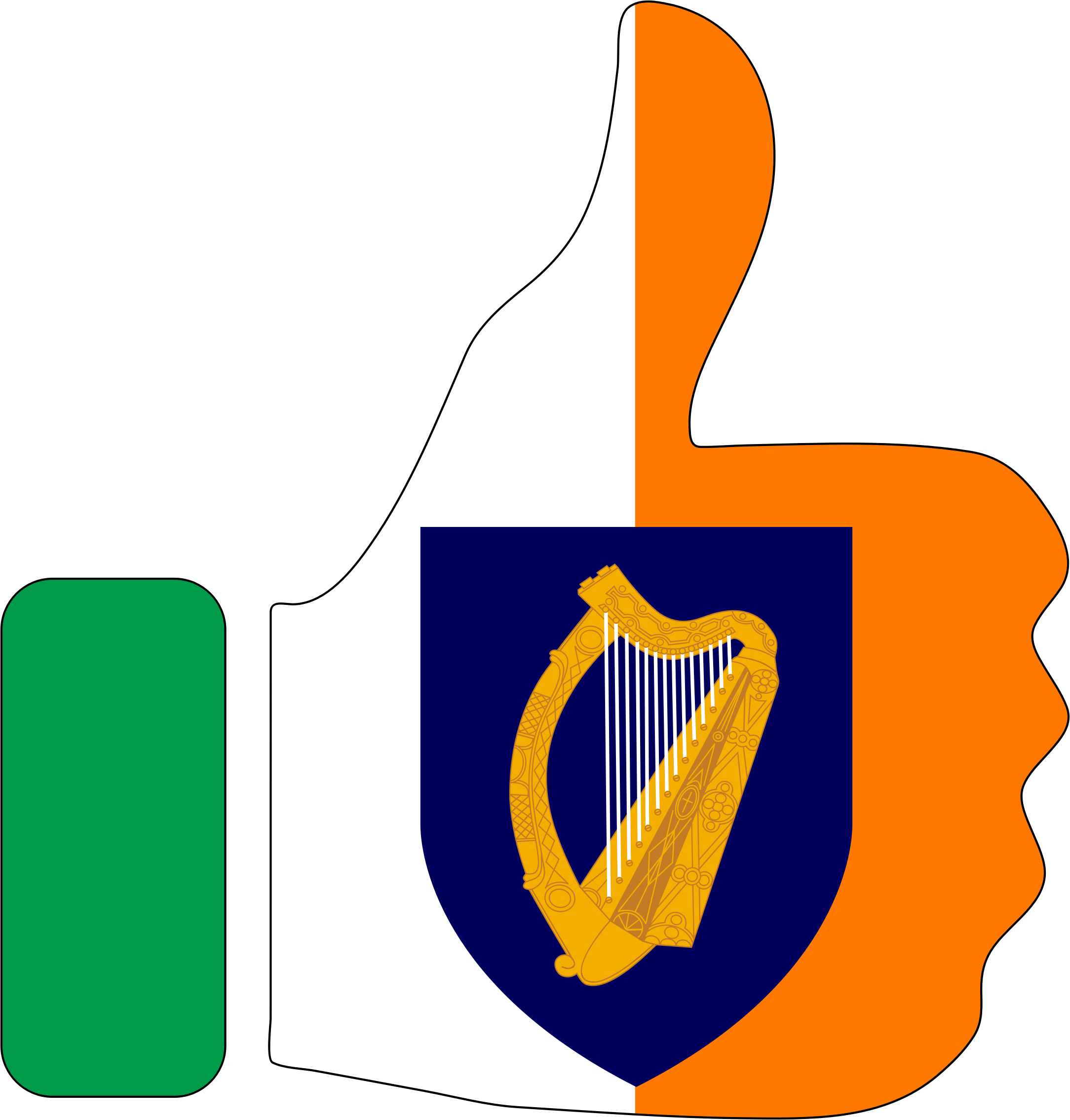 This Free Icons Png Design Of Thumbs Up Ireland With (2168x2270), Png Download