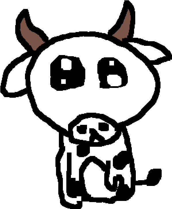 Pixilart Cow By Derpydrawing - Drawing (1000x1000), Png Download