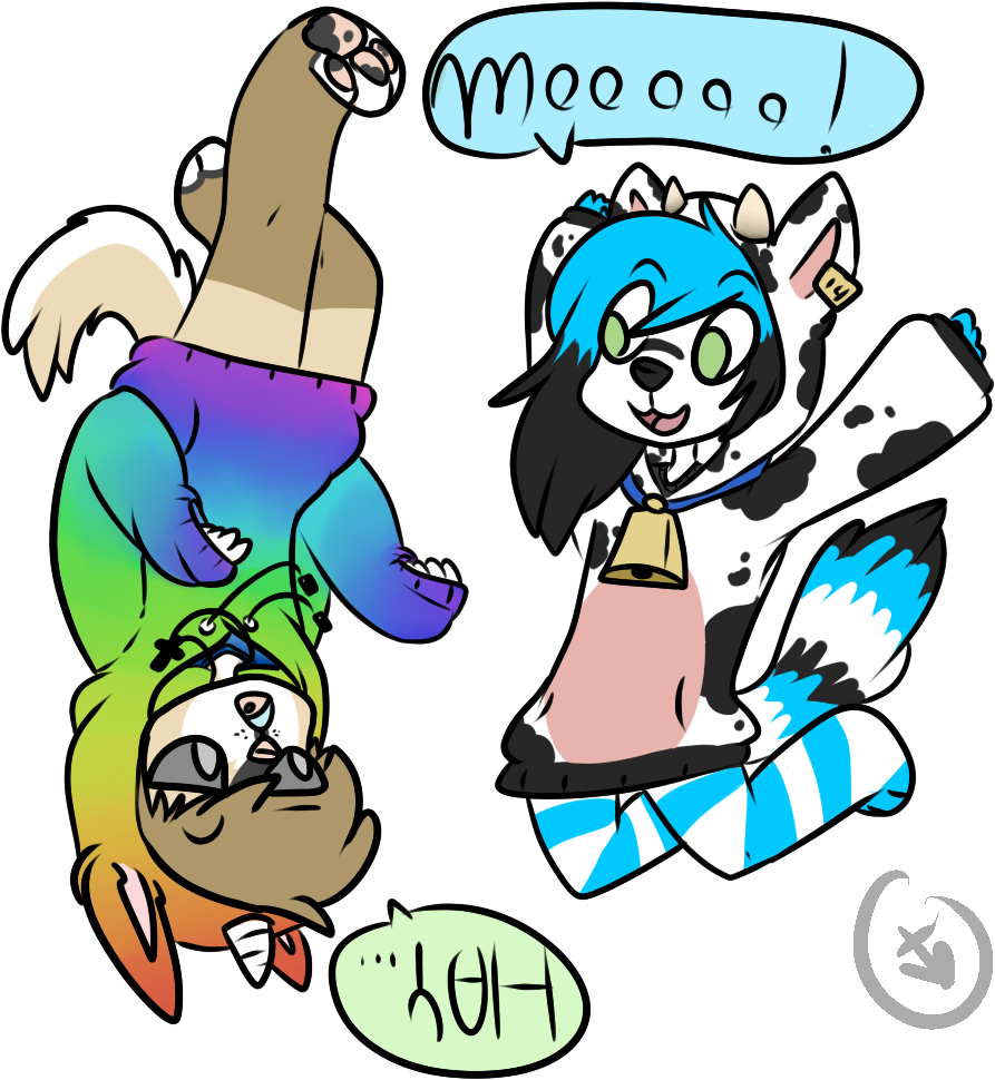 Unicorn And Cow Number 14 By In3lly On Deviantart - Cartoon (1000x1000), Png Download