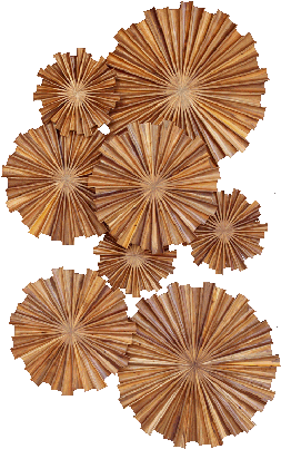Teak Palm Wall Hanging - Teak Palm Wall Art (338x474), Png Download