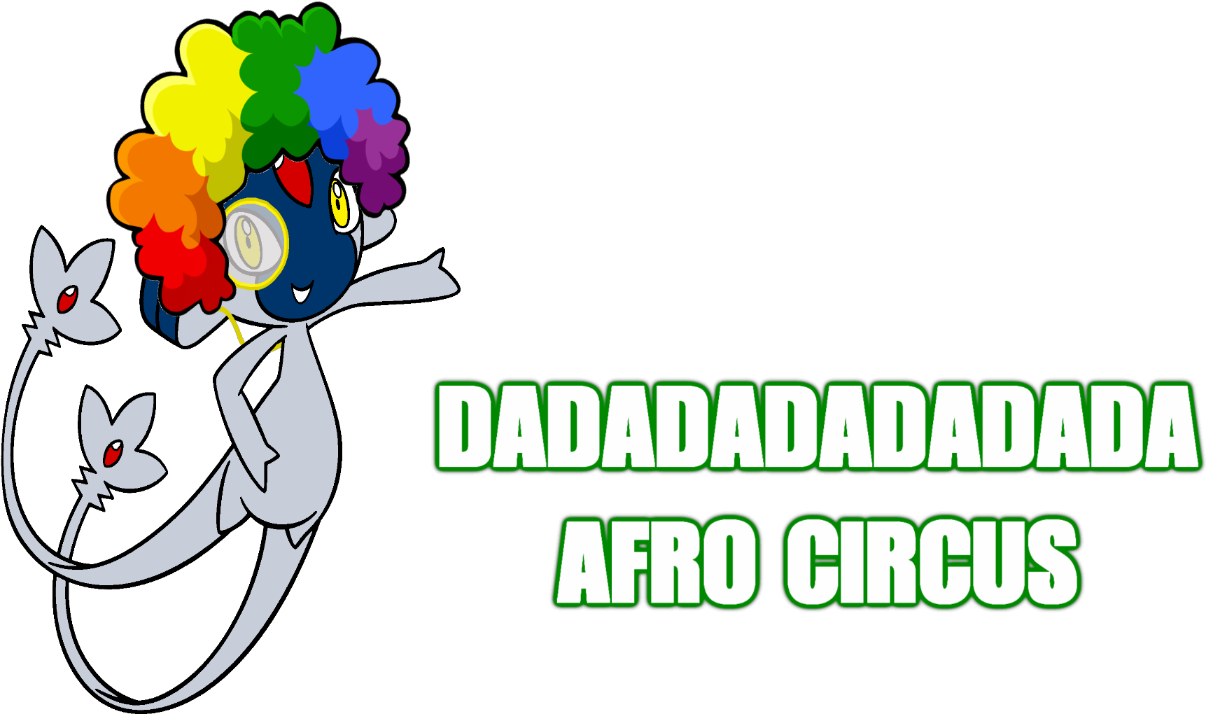 Dadadadadadada Afro Circus Text Flower Clip Art Font - Clip Art (1920x1080), Png Download
