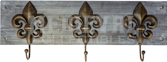 Fleur De Lis On Wood Wall Hook Rack - Spi Home50996 Fleur De Lis On Wood Wall Hook - Black (697x697), Png Download