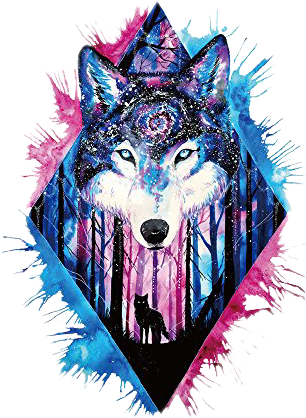 Report Abuse - Wolf Tattoo (306x418), Png Download