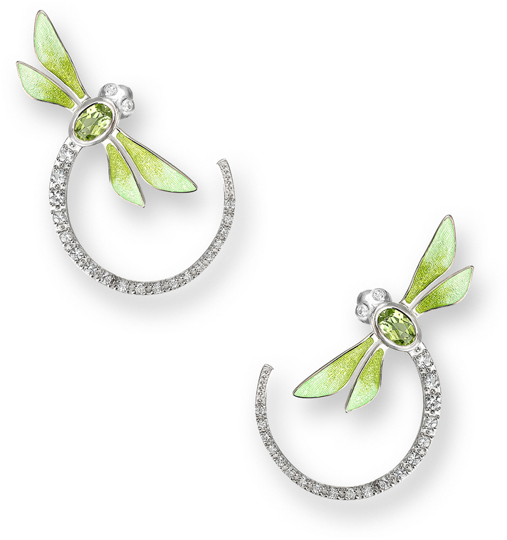 Nicole Barr Designs Sterling Silver Dragonfly Stud - White Sapphires Dragonfly Stud Earrings - Sterling (800x800), Png Download