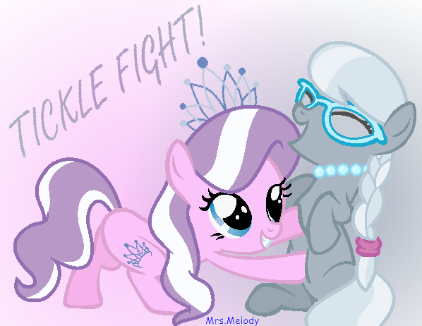 Uploaded - Mlp Silver Spoon And Diamond Tiara Tickle (598x462), Png Download