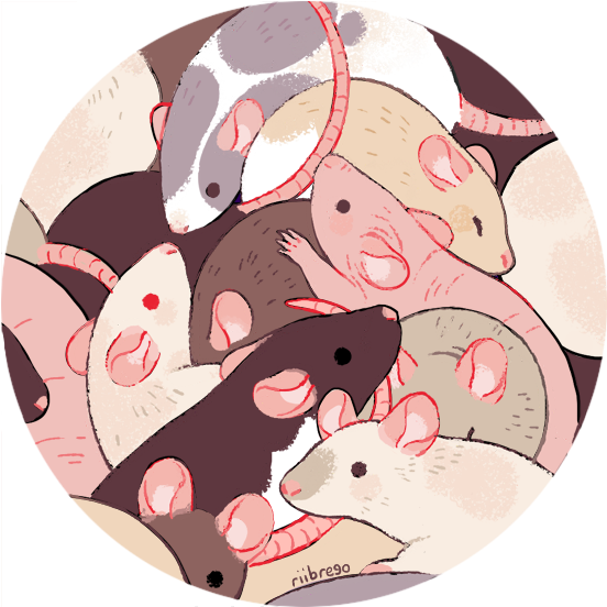 “some Rowdy Boys 🐀✨ ” - Rat Art (560x560), Png Download
