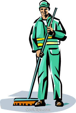 Janitor Royalty Free Vector Clip Art Illustration - Custodians Clipart (326x480), Png Download