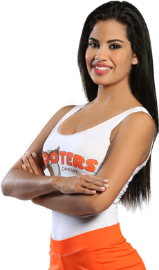 Wings, Sports Cozumel, Live Sports, Hooters Girls - Chica Hooters Png (390x426), Png Download