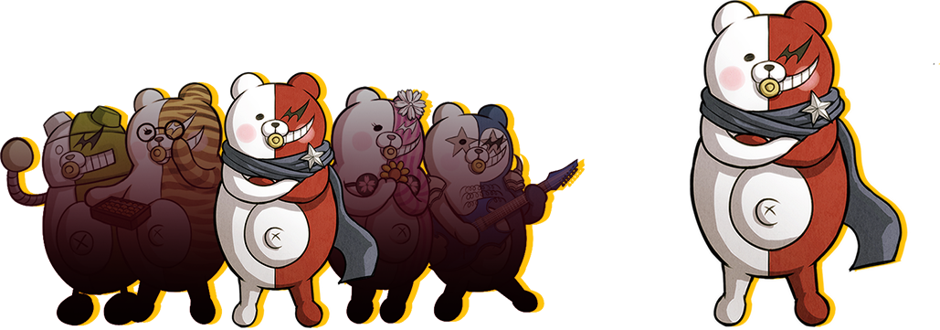 Five Bear-type Robots Who Call Themselves The “children - Danganronpa V3 Monokuma (1001x375), Png Download