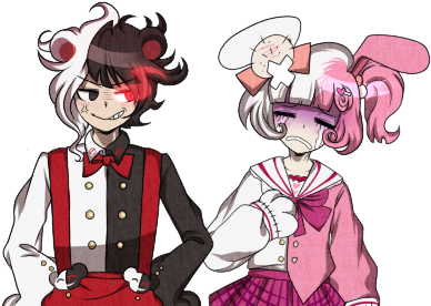 Human Monokuma And Monomi - Dangan Ronpa Monokuma Human (480x280), Png Download